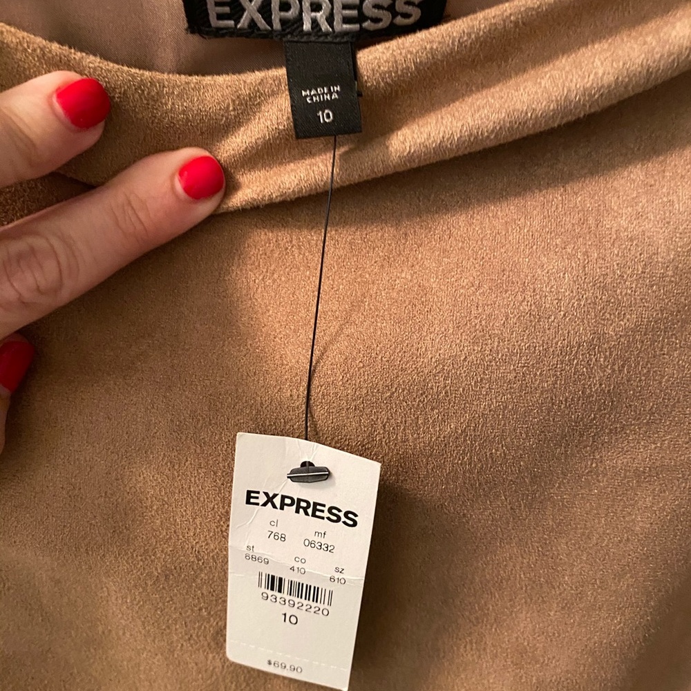 Express tan skirt fringe leather 10